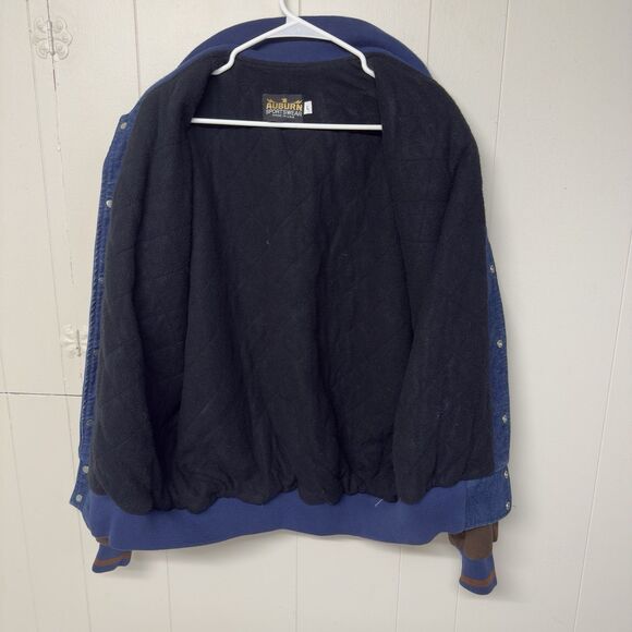 Vtg Auburn Sportswear Denim Varsity Bomber Jacket Lined Color block USA Men L - Picture 3 of 10